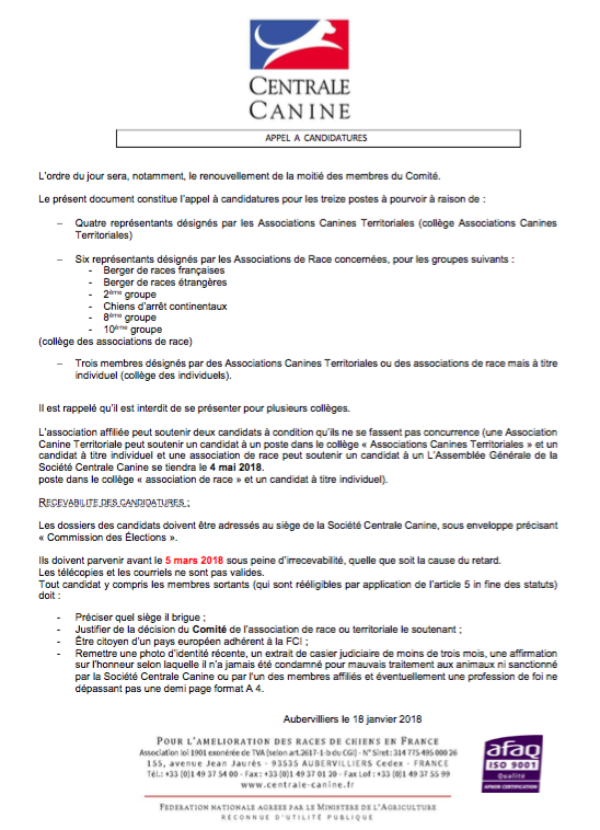 Candidature SCC